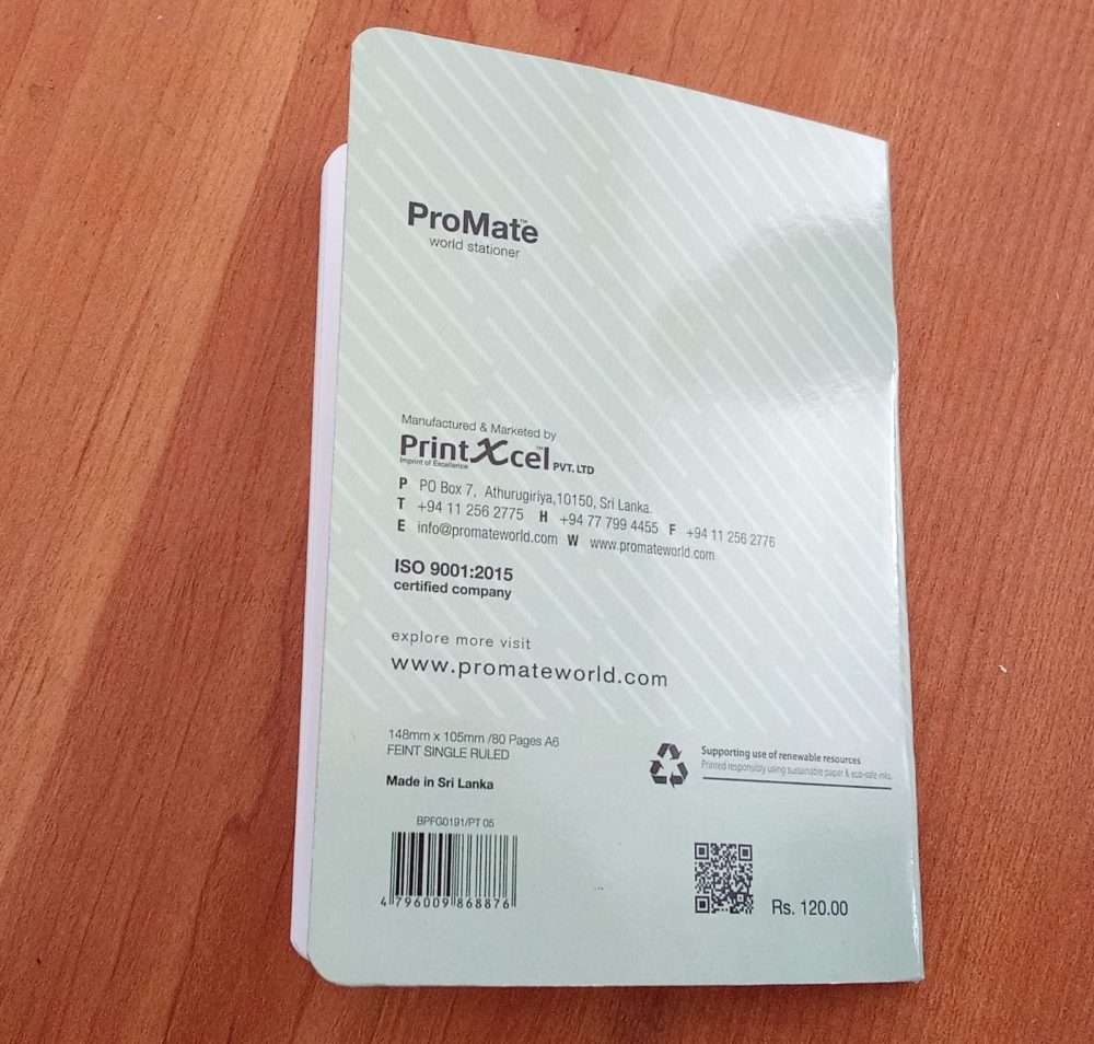 Promate Notebook Buy ProMate A6 Notebook 80Pgs in Sri Lanka- The Book Lounge
