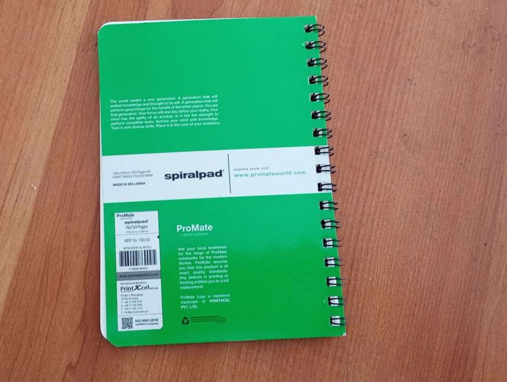 Promate Notebook Promate Book Spiral Short A6 50 Pages – Best Pocket Notebook